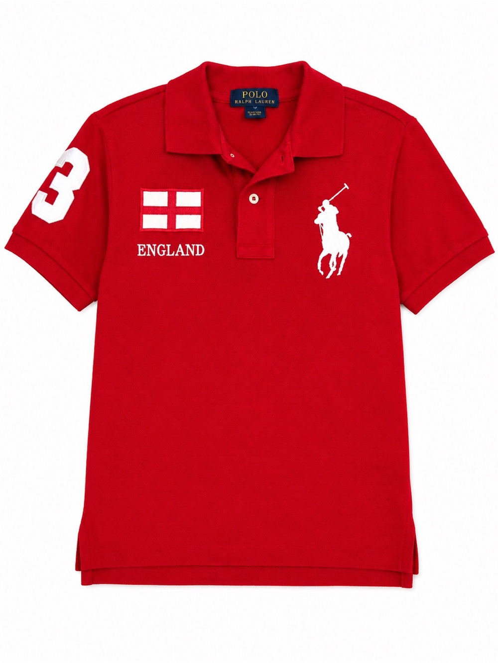 Polo Ralph Lauren Red England #3 Embroidered Boys Polo Shirt 7